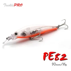 TacklePRO-M82 Professional Minnow Fishing Lure, Fishing Tackle, Bass Bait, Fishing Tackle, Swim Wobblers, Quality, 90mm, 16g, 1m