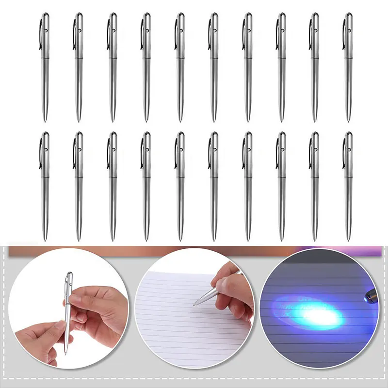 Funny Pen 2 in1 Invisible Ink Pen Novelty Ballpoint Pens New Office School Supplies With Uv Light Magic Secret Ballpoin