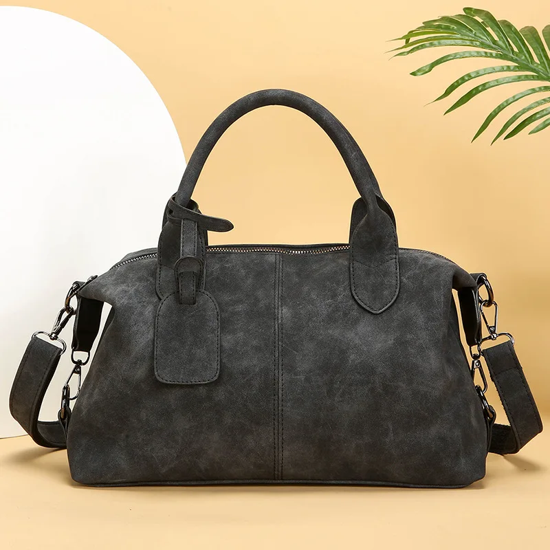 

Винтажная вместительная сумка, модная женская матовая сумка-бостон, ручная сумка-тоут для поездок на работу