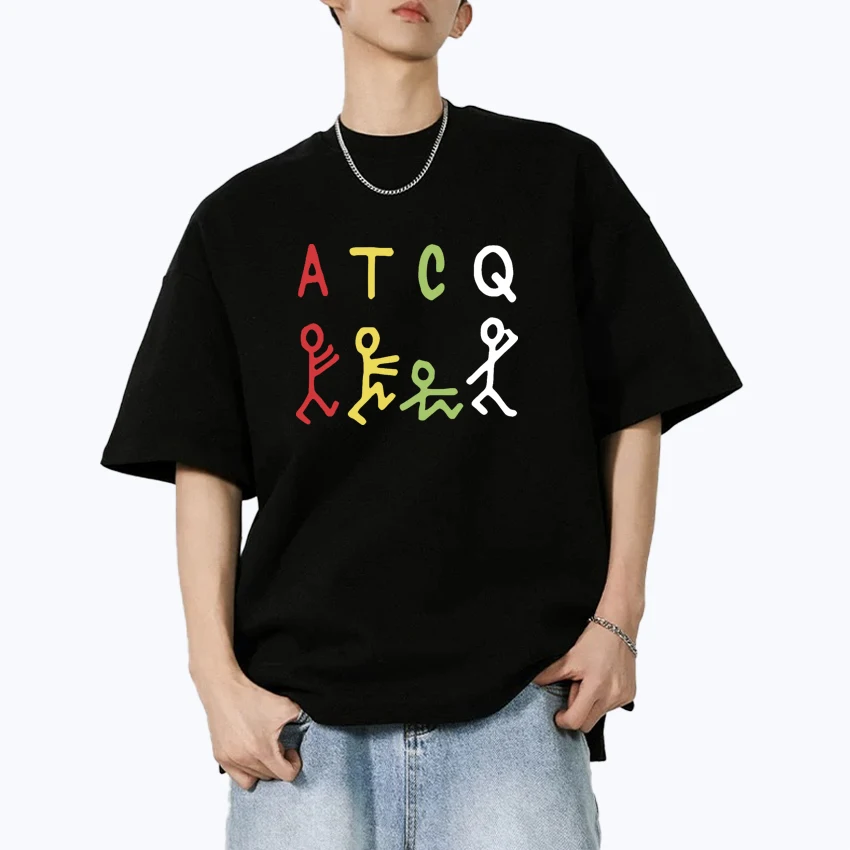 

Fashion A TRIBE CALLED QUEST ATCQ Cartoon Graphics short sleeve t-shirts 100% Cotton Men Women Street Hip Hop Oversized t-shirt
