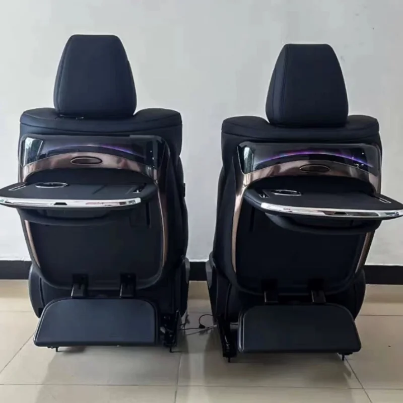 Car Seat Back Small Table For Toyota Alphard 20 30 40 Series Board with 128 Ambient Light Wireless Charger Foldable Laptop