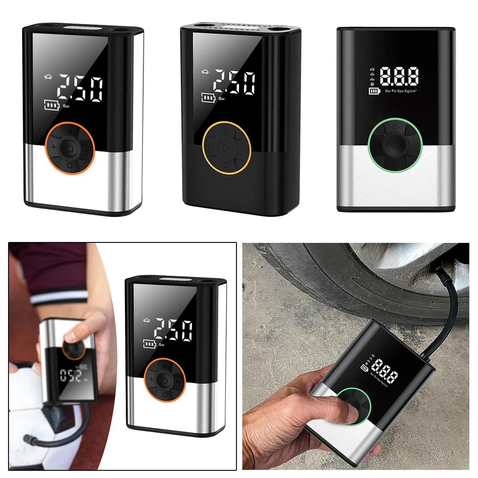 

Компактный шинный насос с цифровым манометром, многофункциональная стабильная производительность