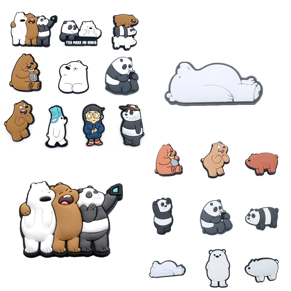 9/10pcs Bear Panda Cartoon Series ​for Shoe Charms pvc DIY  