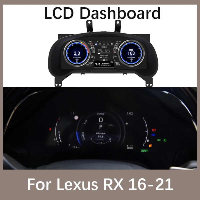 Linux Car LCD Dashboard For Lexus RX RX300 RX330 RX350 RX400 RX450h 2016-2021 Digital Cluster Instrument Virtual Cockpit Panel