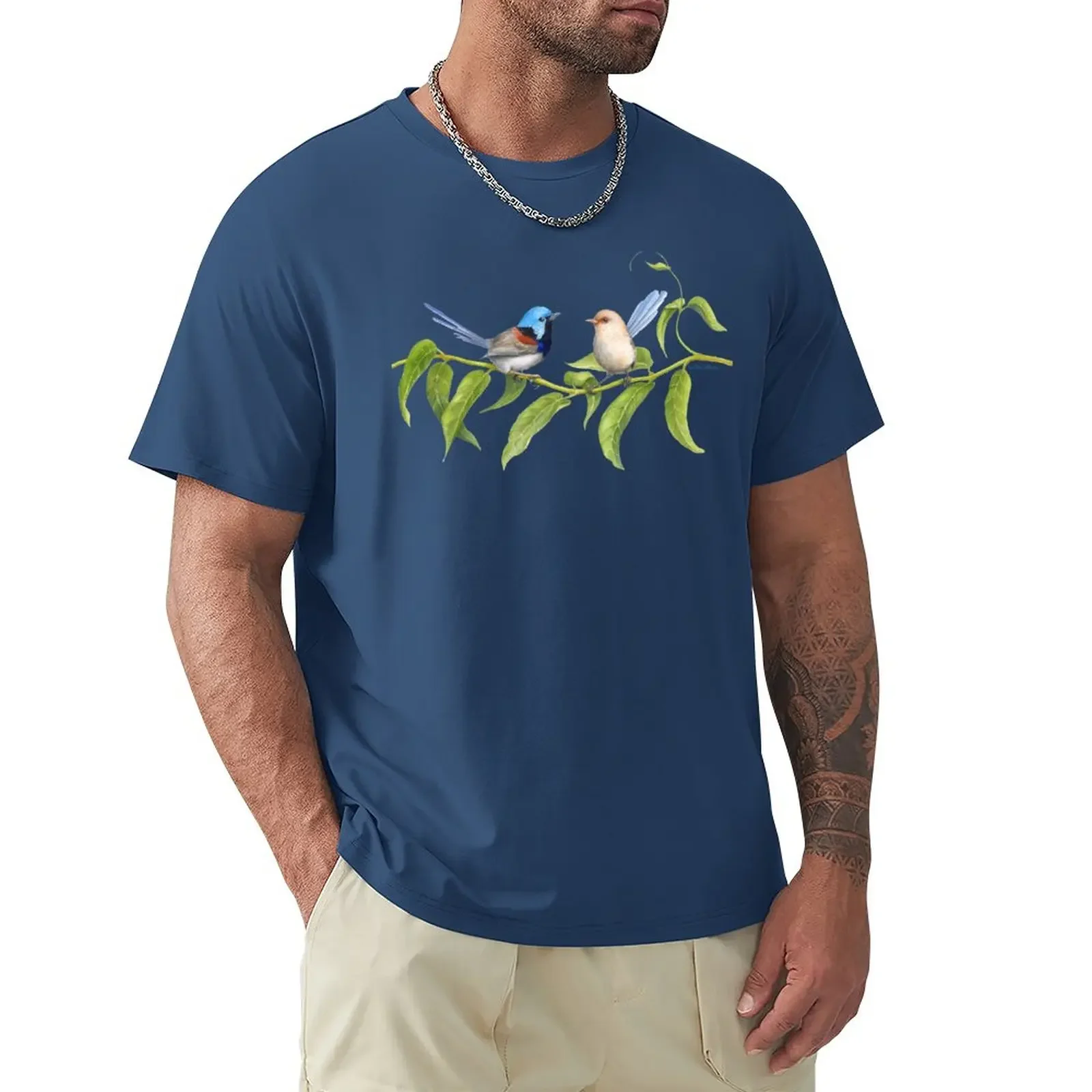 Variegated Fairy-Wrens - by Nadya Neklioudova T-Shirt boys whites customizeds mens fashion