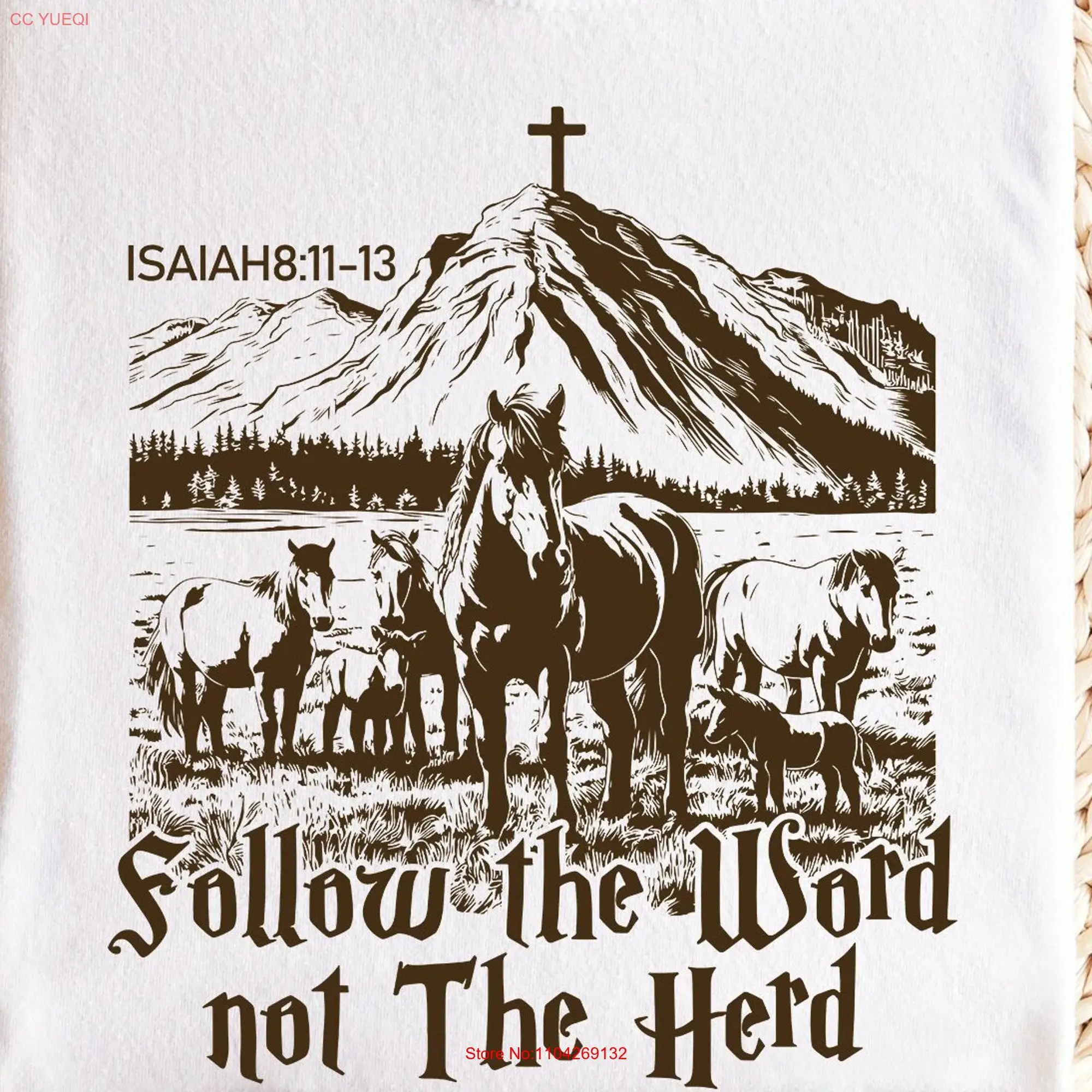 Follow the Word Not Herd Comfort Colors T Shirt Funny Bible Isaiah 8 11 13 Christian Country Western Cowboy Sweater