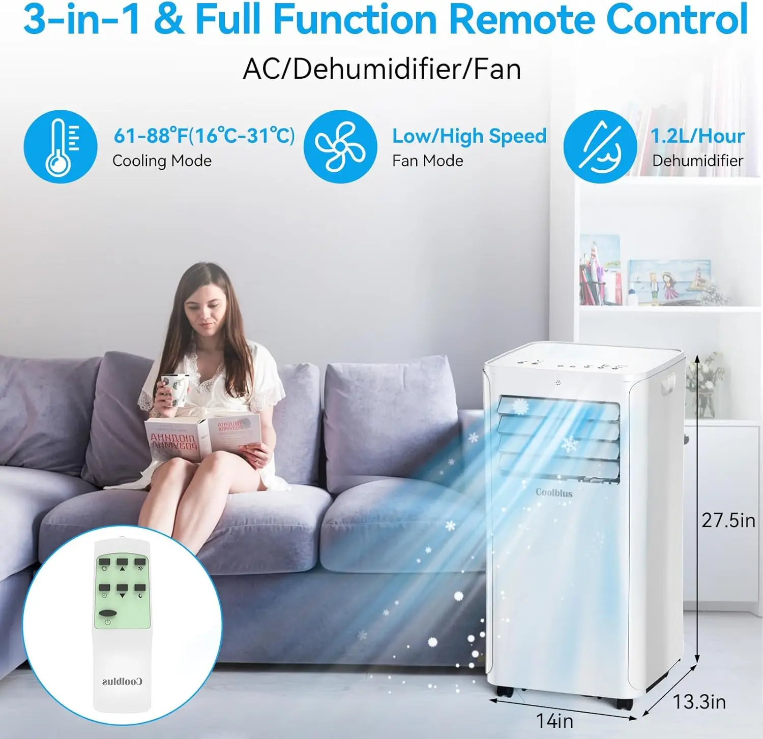 Portable Air Conditioner, 12000BTU, White