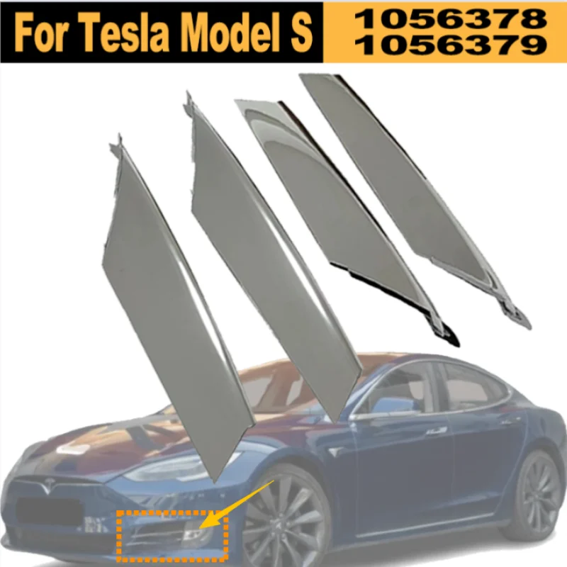 

Хромированная накладка на противотуманную фару переднего бампера для Tesla Model S 2016-2022, номера деталей 1056378, 1056379, хромированная декоративная планка, автозапчасть