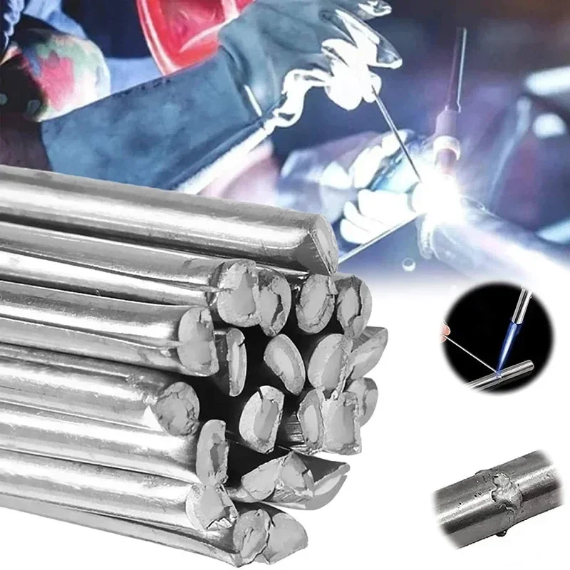 20/10pcs Low Temperature Easy Melt Aluminum Silver Welding Rod Cored Wire 1.6mm/2.0mm Rod Solder No Need Solder Powder Weld Bar