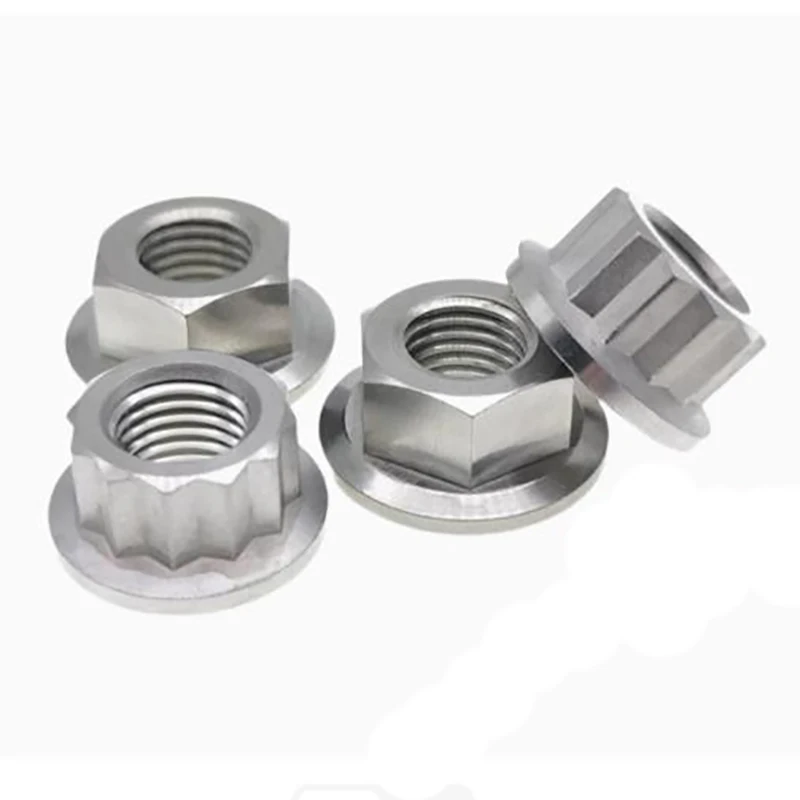 

M7 Pitch 1.0mm Titanium 12 Points 12pt Flange Nuts For Bicycle Motorcycle