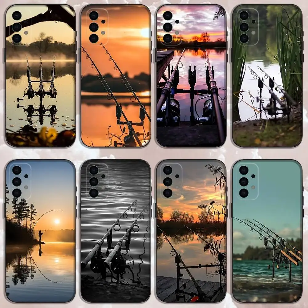 

Outdoor Fishing rod Coque Phone Case For Samsung Galaxy A73,31,32,72,41,53,52,71,22,5G,Note,J7,8,9 Soft Black Cover