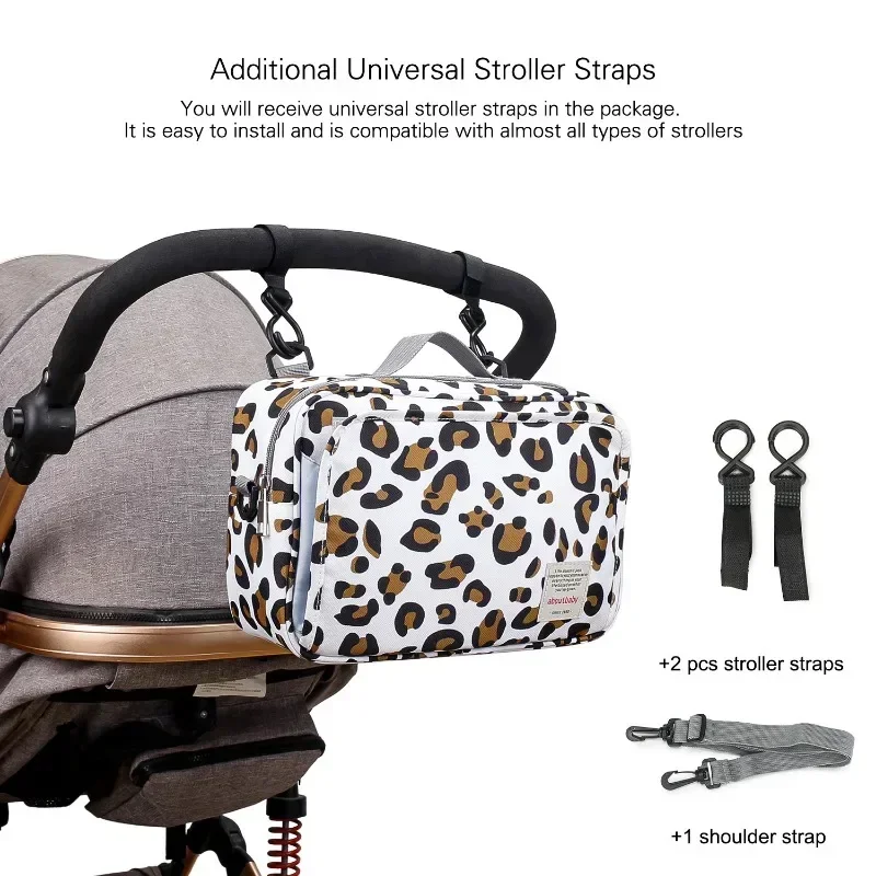 Moms and Dads Waterproof Diaper Bag with Baby Print Stroller Hanging Organizer for Baby and Mom Baby Bag