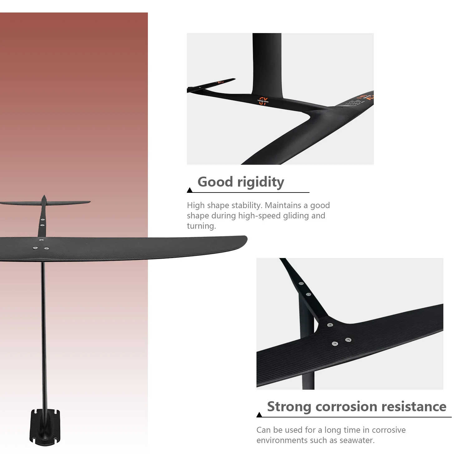 

High-Performance Hydrofoil Surfboard 915 Sq Cm Carbon Brazed GY-H1051 Non-Powered Water Sports Board for Factory Direct Sales