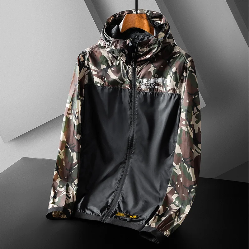 

Camouflage Sun Protection Jacket Men's Lightweight Breathable Hoodie Summer Waterproof Fishing Sportswear