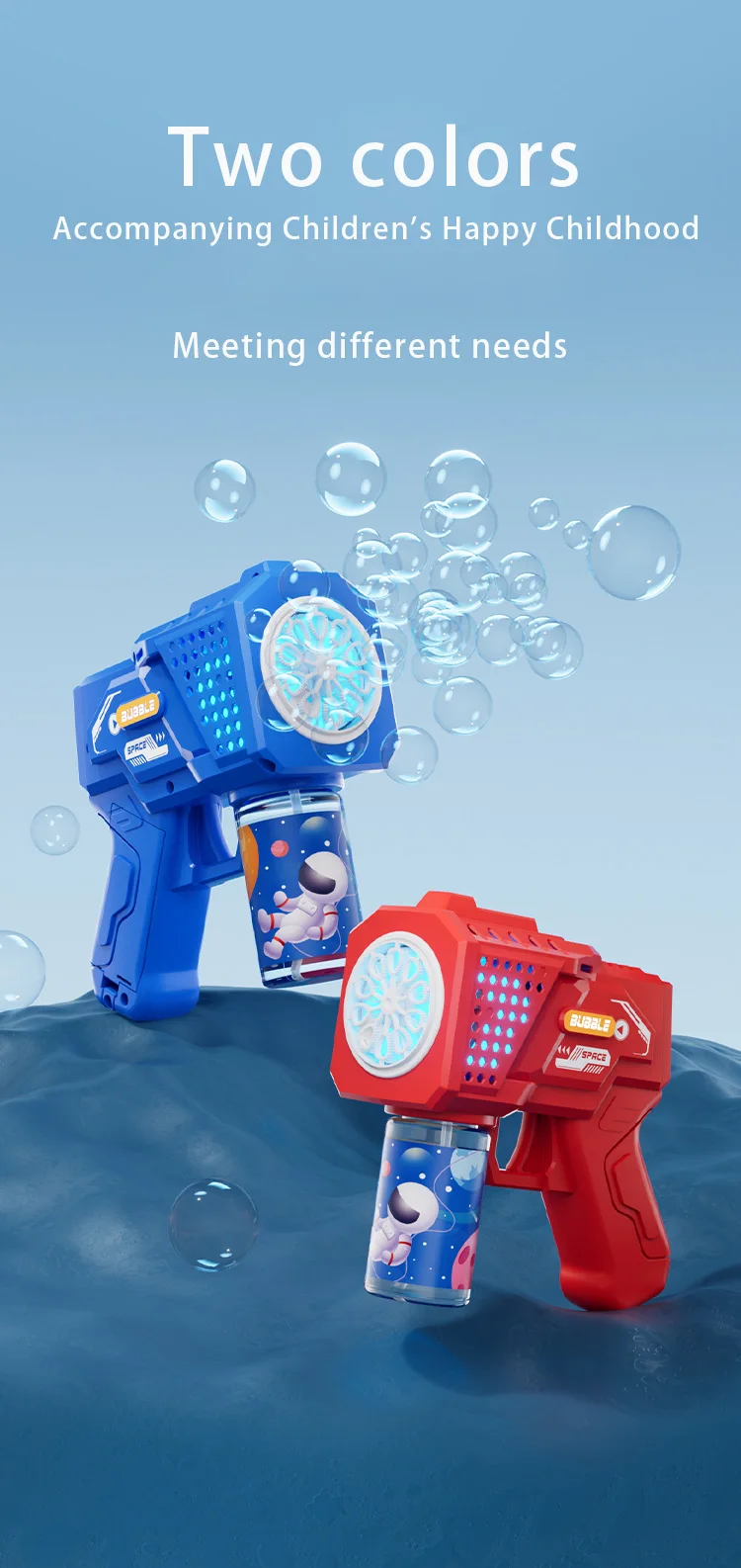 10-Loch-automatisches elektrisches Gatling-Spielzeug, blasende Blase für Kinderspielzeug, Kindergartengeschenke ohne Batterie oder Blasenwasser – Detail 8