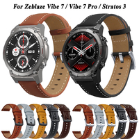 22mm Watchband For Zeblaze Vibe 7/7Pro/7 Lite/Beyond 2/Stratos 2 3 Correa Strap Leather Wristband For Zeblaze GTR 2 Accessories