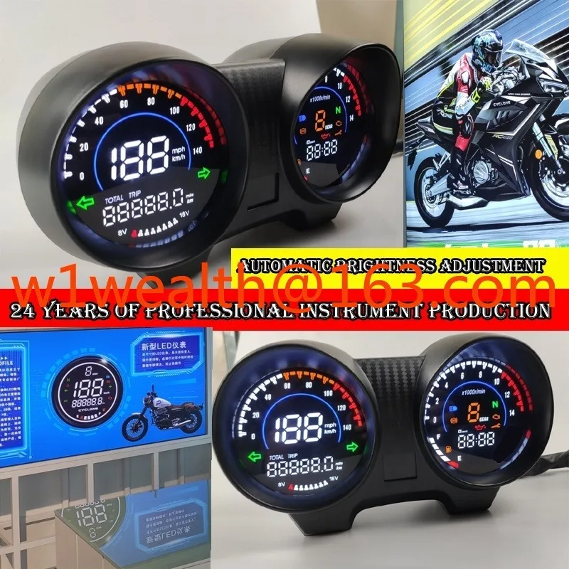 Speedometer Sepeda Motor Digital CG150 Titan 150 Voltmeter Dioda Pemancar Cahaya