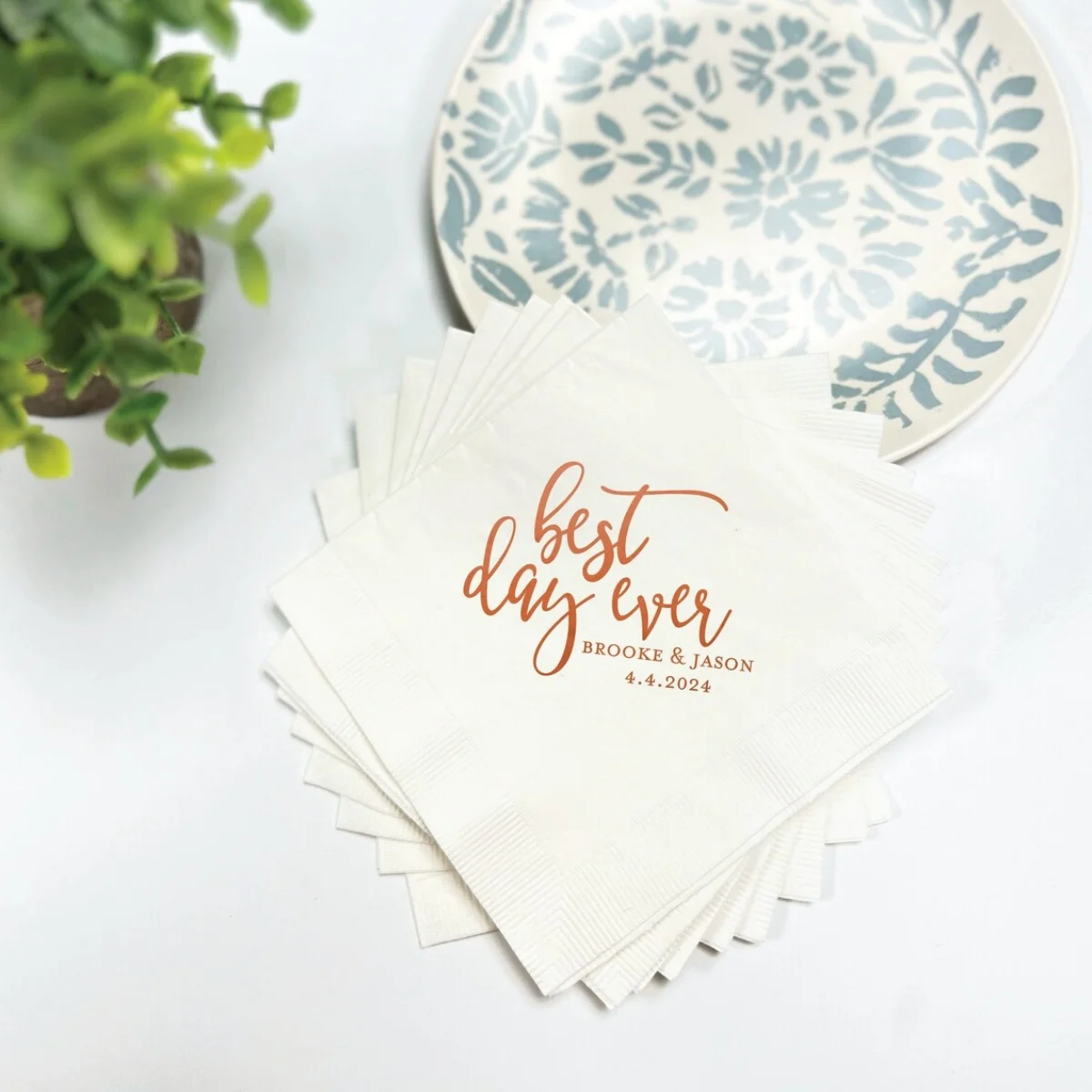 

50pcs Best Day Ever Wedding Napkins | Rehearsal Dinner | Engagement Party | Custom Bar Napkins | Custom Wedding Napkins