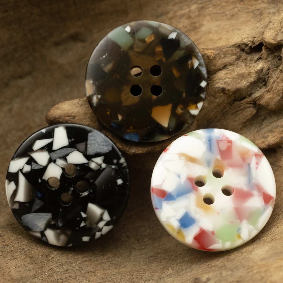 Baroque Style NEW Polyester Buttons For Casual Clothing MUKU Original DIY Craft Supplies Special Marble Texture Sewing