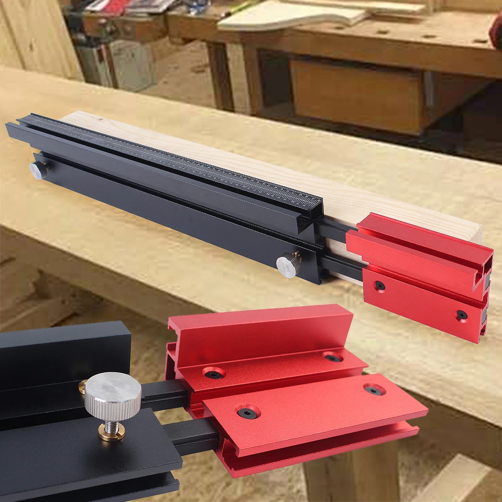 

MM&Inch 75 Type Telescoping Aluminum Profile Router Fence T-Track Table Saw Fence Woodworking T-Slot Miter Track Fence 50-87CM