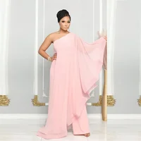 Elegant Chiffon One Shoulder Wide Leg Jumpsuit Women Club Party Birthday Outfits One Pieces Rompers Overalls Combinaison Femme - Image 3