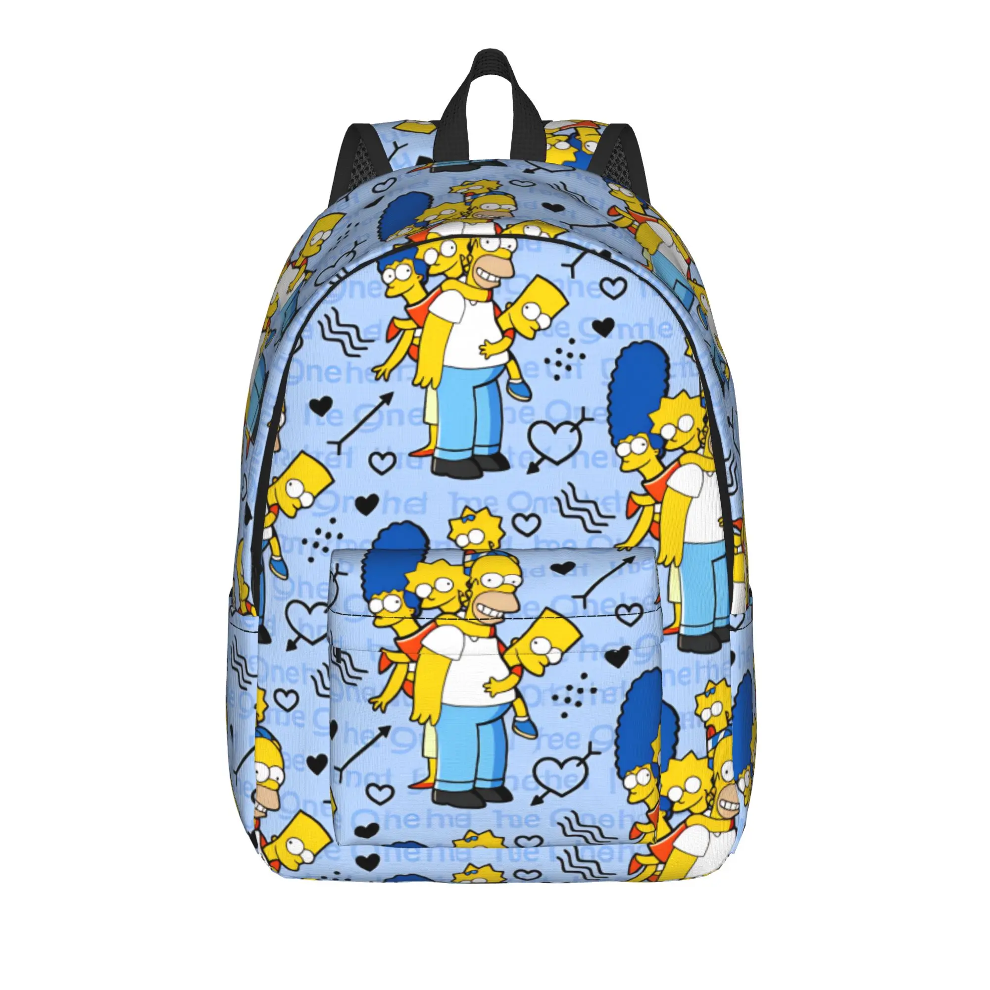 S-Simpsons Family Love Repeat Pattern Backpack  Fun Backpacks Teen University Soft School Bags Custom Rucksack