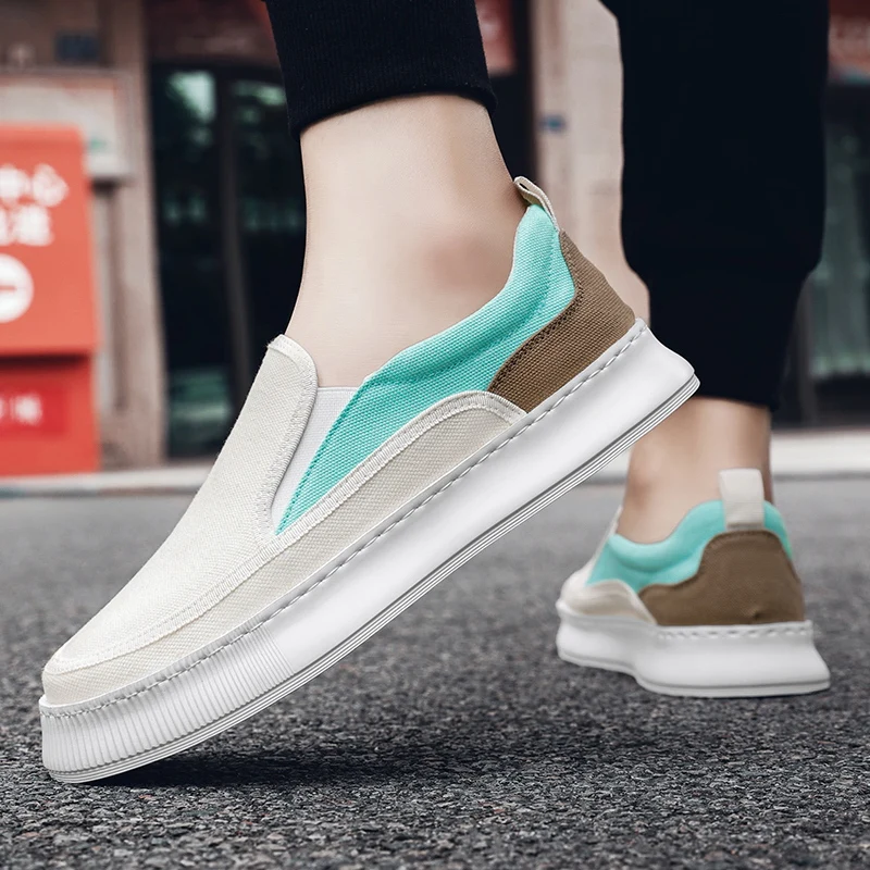 Dikke Schoenen Voor Heren Sneakers Lente Gemengde Kleuren Slip-On Mannen Jogging Sportschoenen Comfortabele Platform Mode Heren Sneakers