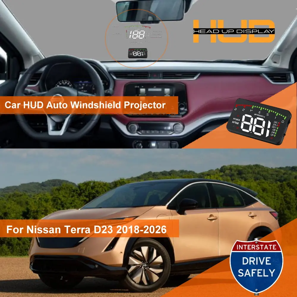 Car HUD Head Up Display For Nissan Terra D23 2018-2026 Ariya FE0 2020-2026 Auto Windshield Projector Accessories