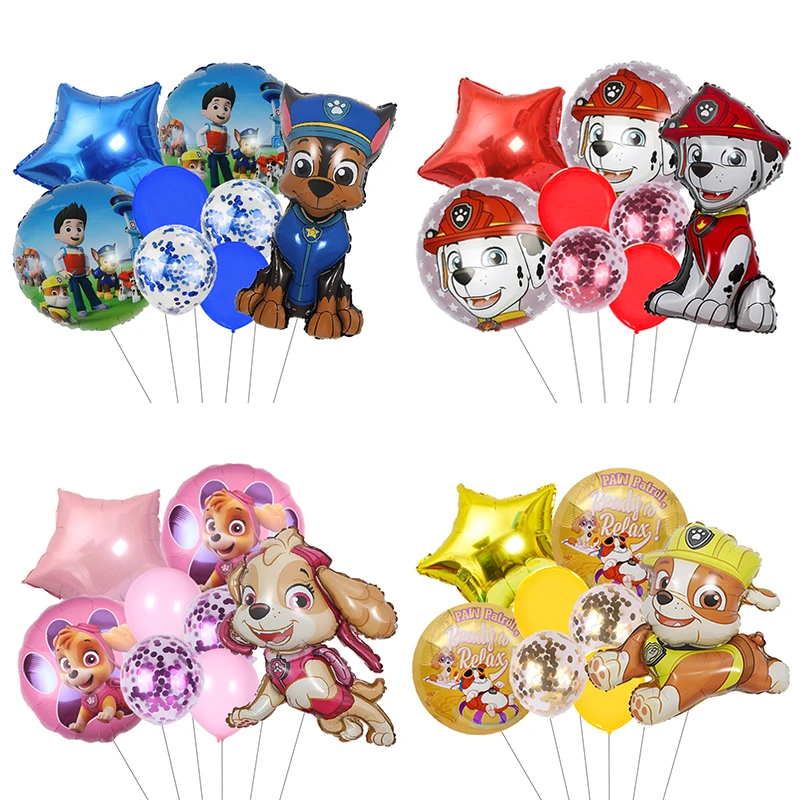 Dessin animé patte patrouille Ryder Chase Marshall Skye ballon en aluminium décoration d'anniversaire pour enfants fournitures de fête jouet cadeau