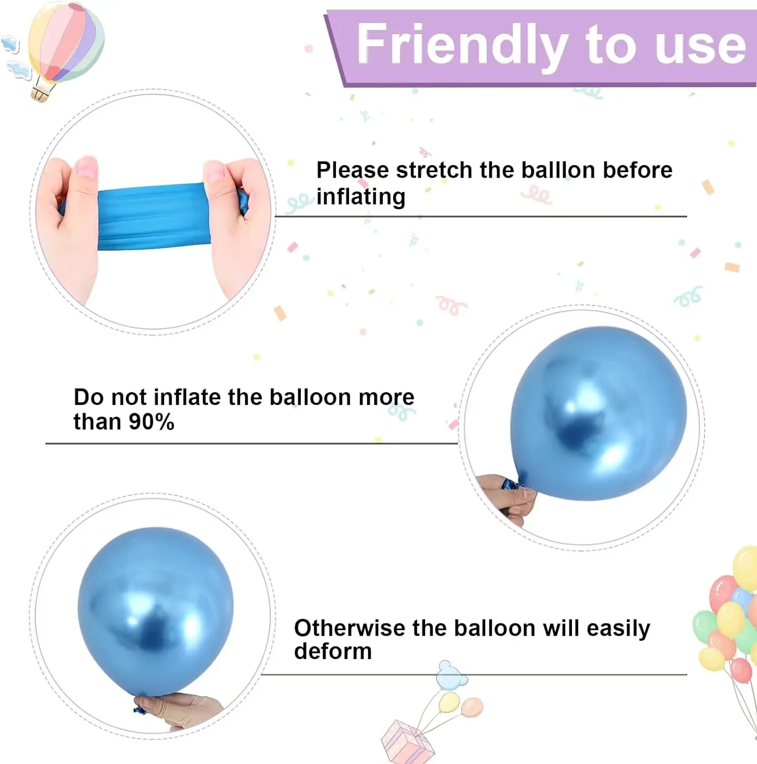 30Pcs Frozen Princess Balloon Set, Purple Blue Snow Latex Balloon Confetti Balloon, Birthday Party Decoration