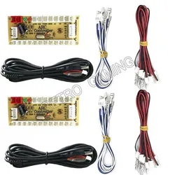 Kit de placa de circuito codificador de retardo cero USB para PC, Joystick de botón Led, 2,8mm, 4,8mm, Cable de 5 pines para Raspberry Pi 4 Arcade DIY