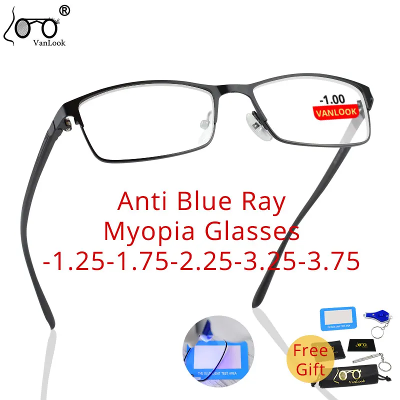 Men Women Glasses For Sight Myopia Blue Light Blocking Computer Glasses TR90 Eyewear Frame -1.25 -1.75 -2.75 -3.75 -4.00