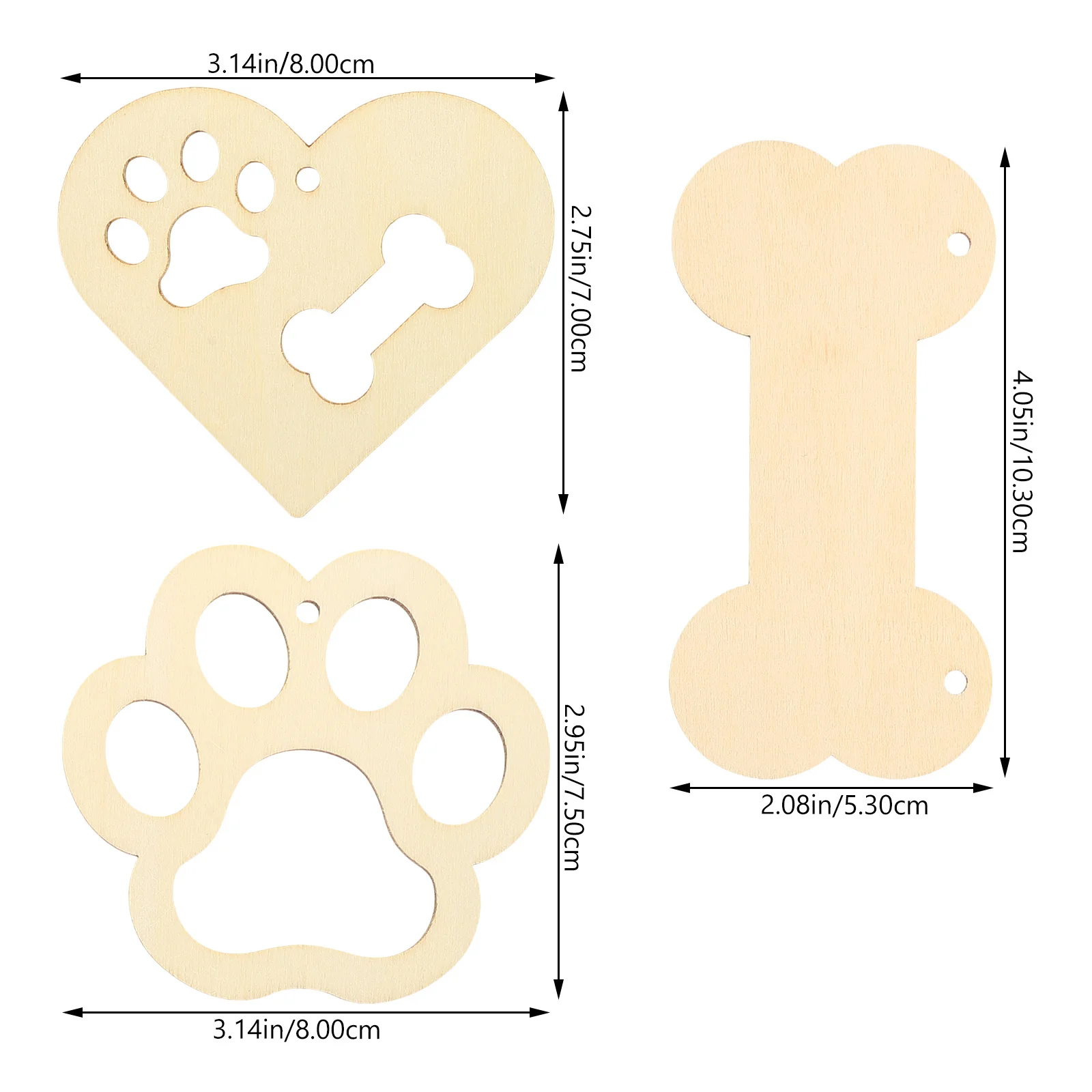 مجموعة واحدة من القواطع الخشبية على شكل قلب خفيفة الوزن من الخشب الطبيعي DIY لتزيين عيد الميلاد مما يجعل الأنشطة الحرفية العائلية #3