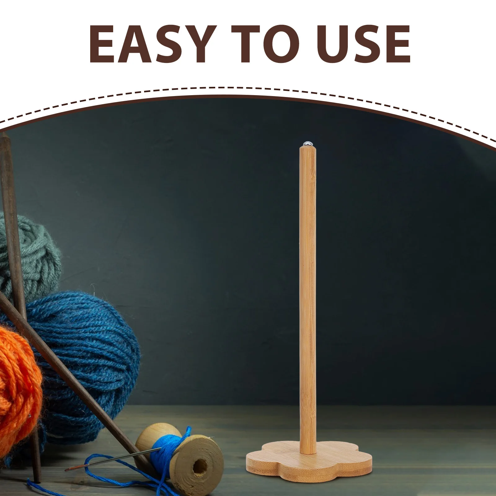 حامل غزل الخيزران للحياكة والحياكة الدورية الخشب بكرة المنظم السلس الغزل الاستغناء أداة للحرف اليدوية تخزين سطح المكتب #6