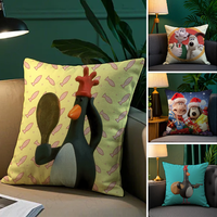 Kawaii W-Wallace And Gromit Anime Pillow Case Anti-dustmite Pillowcase Invisible Zipper Silky Short Plush Sofa Cushion Cover