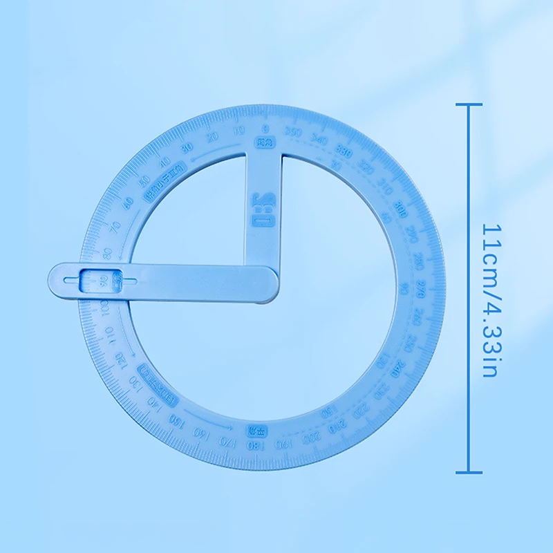 360-degree Activity Angle Protractor Drawing Tool School Office Right Angle Sharp Angle Painting Angle Stationery