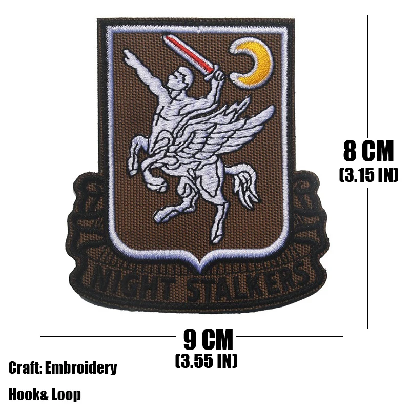 ملاحق ليلي قماش رقعة عسكري ، شارات مطرزة ، ملصقات تكتيكية للملابس مع خطاف وحلقة ، 160 #4