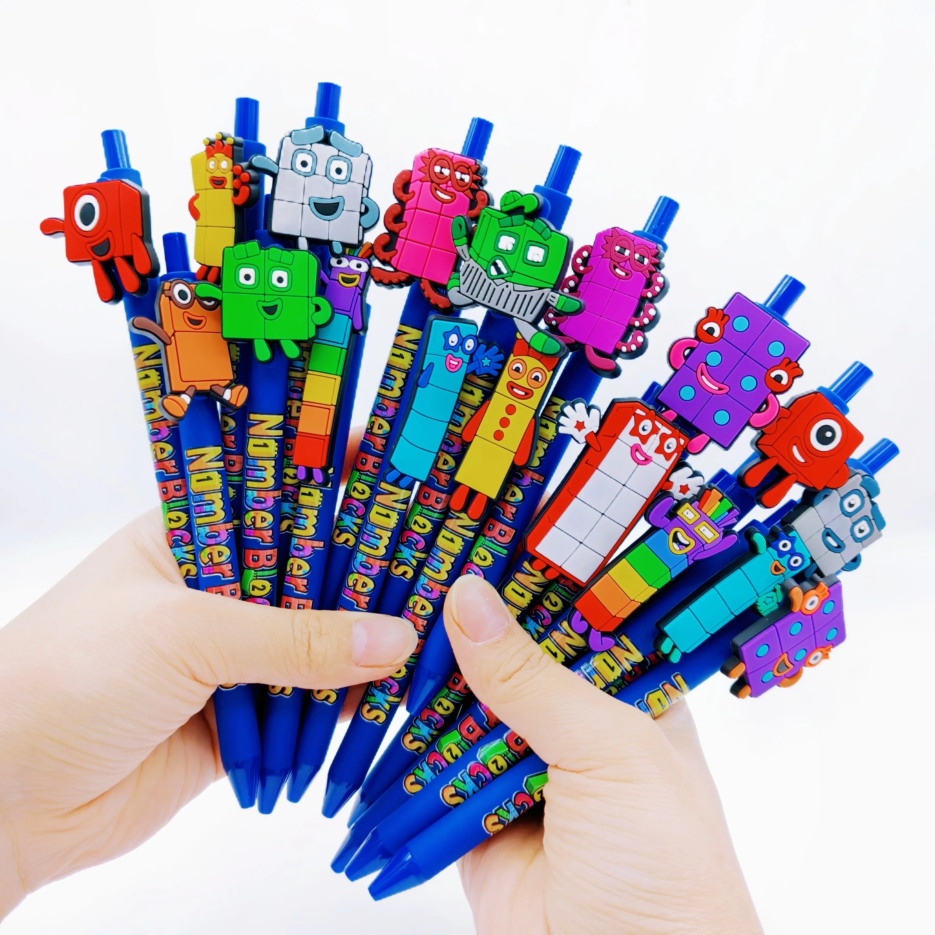 9pcs/18pcs building block shaped ballpoint pen, dark blue creative writing signature pen, daily office and study stationery