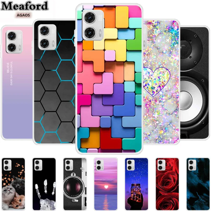 For Moto G73 5G Case Luxury TPU Soft Silicone Cover for Motorola Moto G73 5G Shockproof MotoG73 Transparent Clear Love New Funda