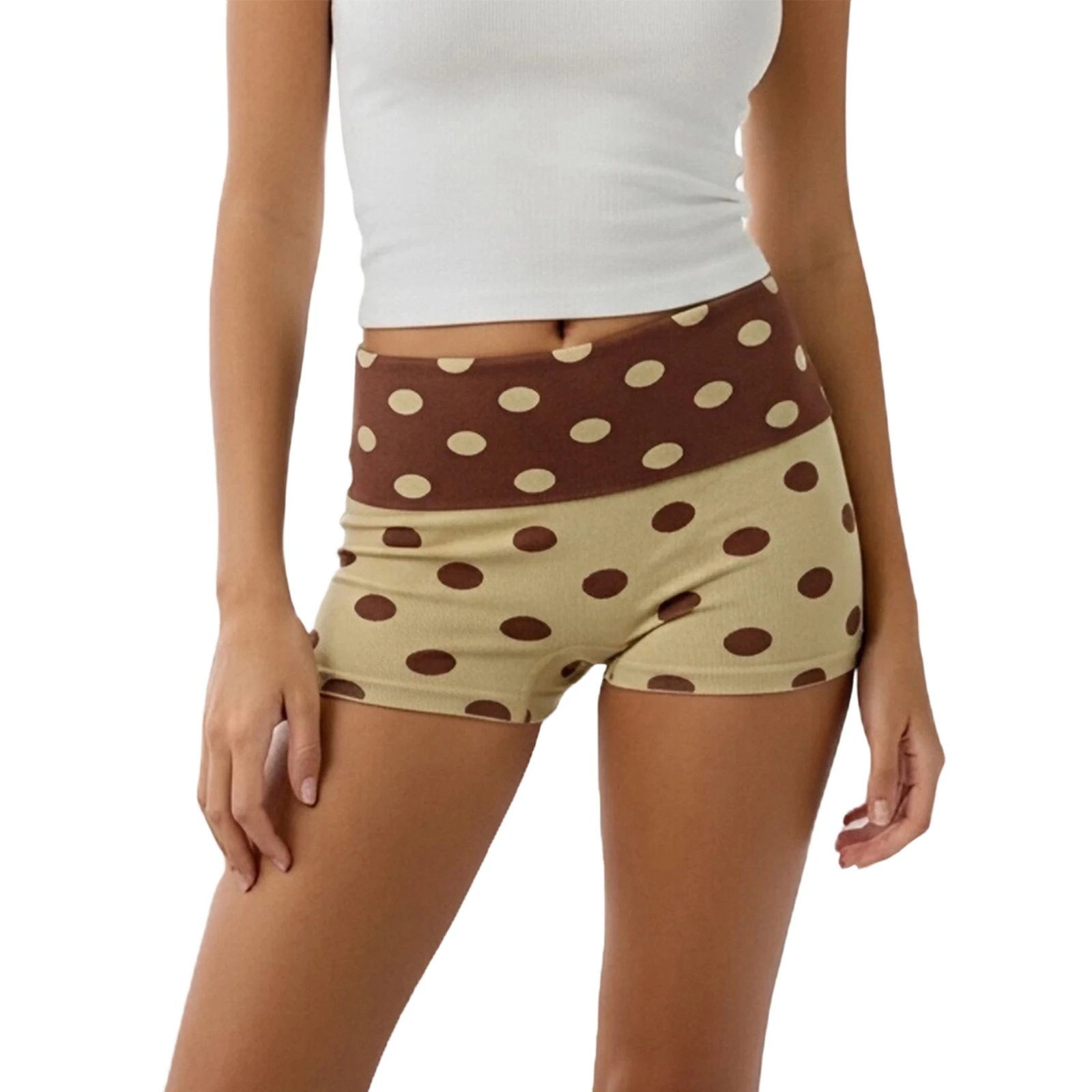 

Women Shorts Elastic Waist Dots Print Summer Casual Shorts Streetwear for Casual Daily