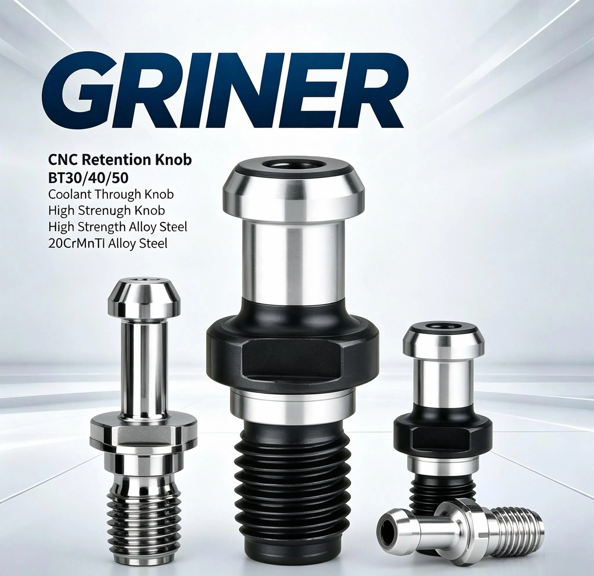 BT30 BT40 BT50 CNC Retention Knob Coolant Through / Extended / Bright Thread Pull Stud 20/40CRMNTI Forged Tool Holder Parts