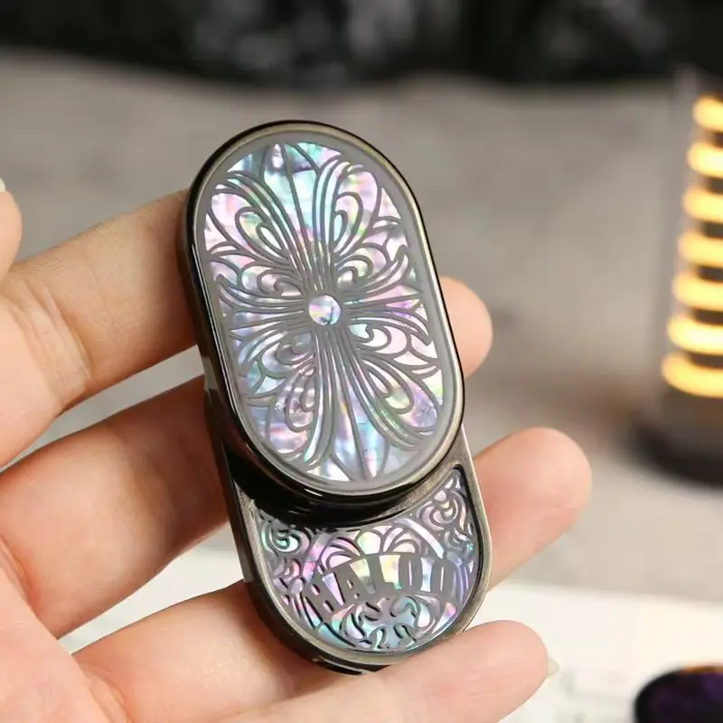 Fidget Silder Mother-Of-Pearl Inlay Stress Relief Toy Crystal Sealed Metal Fingertip Decompression Toy Fidget Toys Adults Gifts