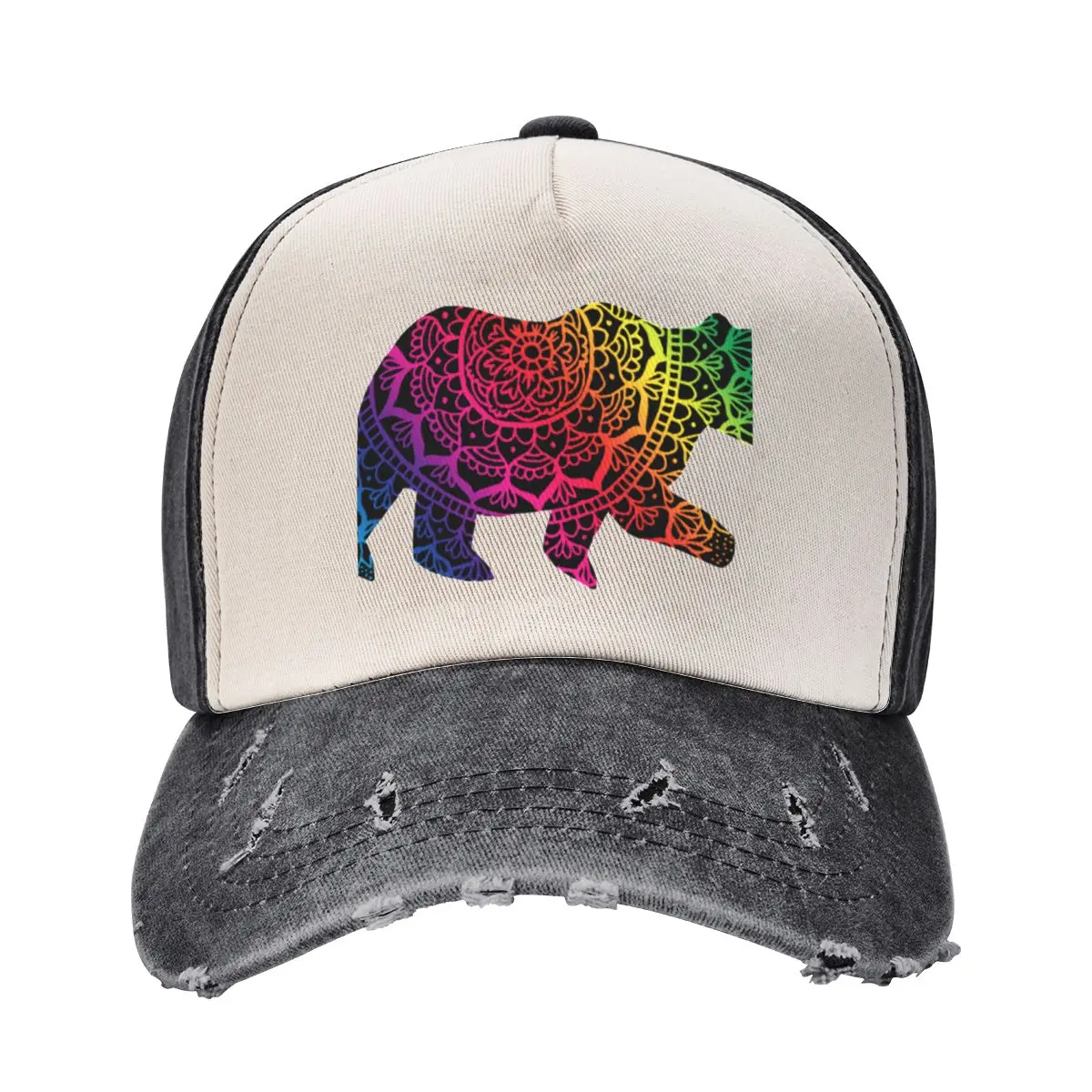 Rainbow Mandala Pride Bear Baseball Cap Brand Man cap Hat Man Luxury Caps Male Women's