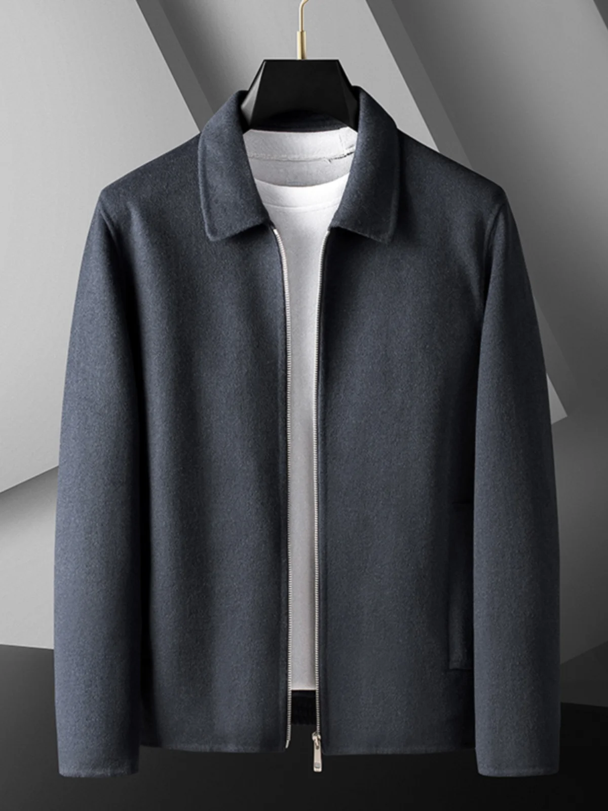 

Мужское шерстяное пальто большого размера на осень-зиму, повседневное, двустороннее, из чистой шерсти, однотонное, модное, верхняя одежда