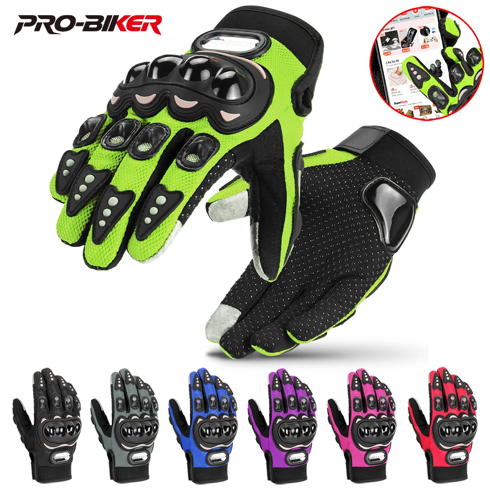 

Motorcycle Gloves Summer Motocross Riding Breathable Gloves Motorbike Full Finger Protective Gloves Moto Touch Screen Gloves