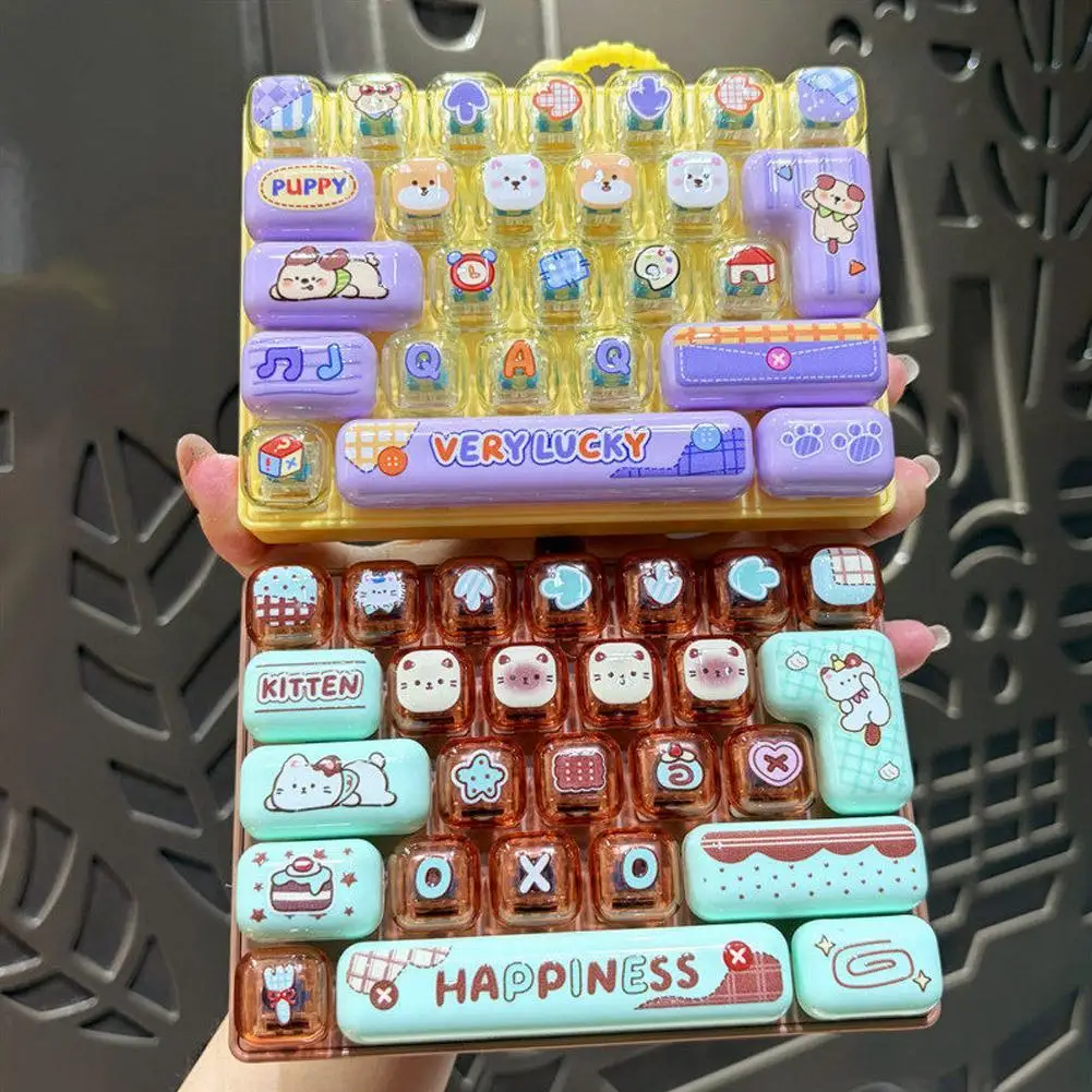 26 Gitter Spielzeug-Clicker-Schlüsselanhänger, Stressabbau-Tastatur-Schlüsselanhänger, Dekompressions-Fidget-Spielzeug, Rucksack-Anhänger, Charms, Geschenk – Detail 22