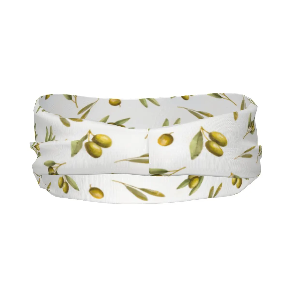 Sports Headband Mediterranean Watercolor Branches And Leaves Of Olives Fitness Sweatband Absorbent Cycling Jog Hair Bandage