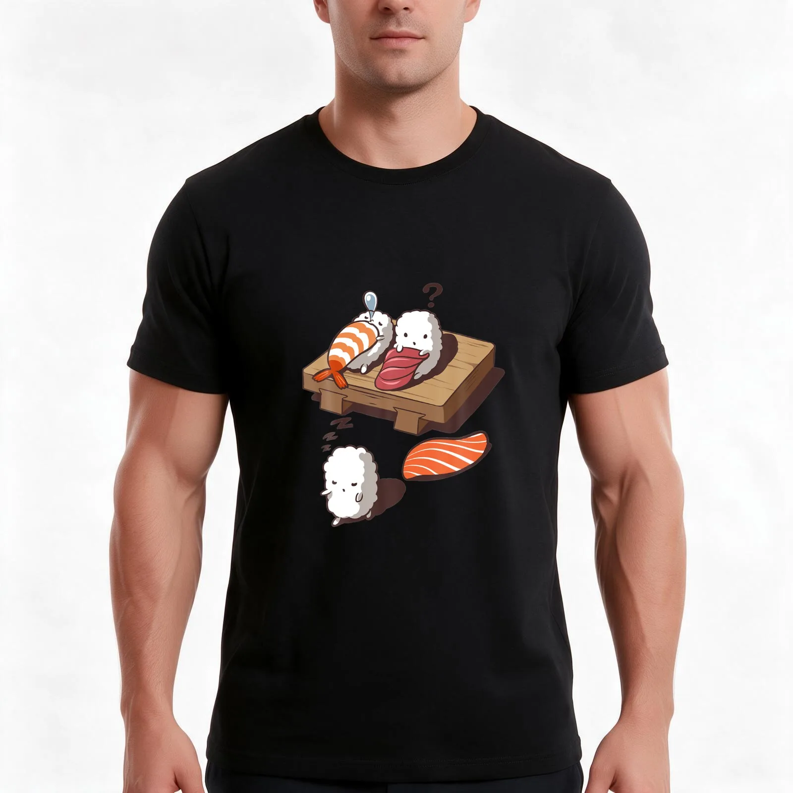 Sleep Walking Sushi Japanese Nice T-Shirt Summer Casual Cotton Tee Oversized Streetwear Tops Vintage Graphic Print