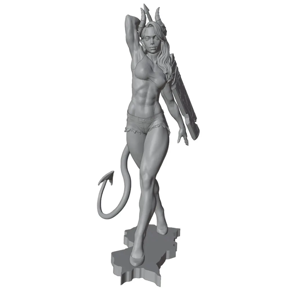 1/24 Sexy Orc Girl Unassembled And Unpainted Resin Model Kits GK Miniature 3D Printed Gray Model Figurine DIY Doll Collection