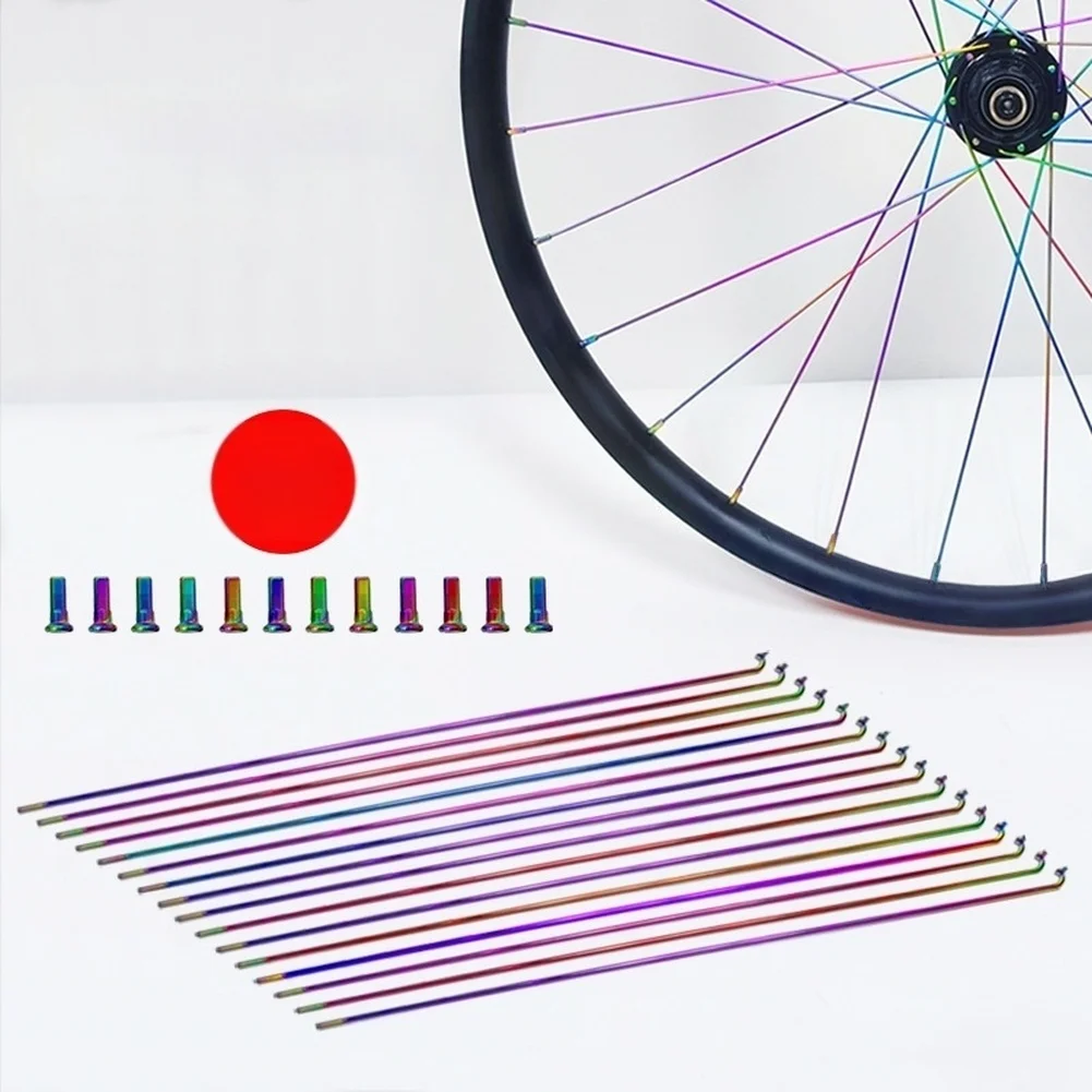 For Mountain Bike Replacement Spokes in Stainless Steel with Rainbow Plating for 26 27.5 and 29 Inch Wheel Diameter Rims